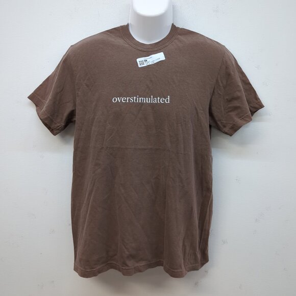 Comfort Colors Overstimulated Print T Shirt Size Medium Brown - Picture 1 of 7